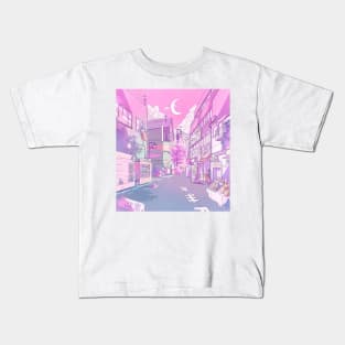 Japanese Pink Moonlight Kids T-Shirt